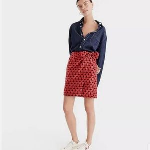 J. Crew Skirts J.Crew Wrap Skirt In Jacquard Hearts-H2856 Sz 0 Black Red